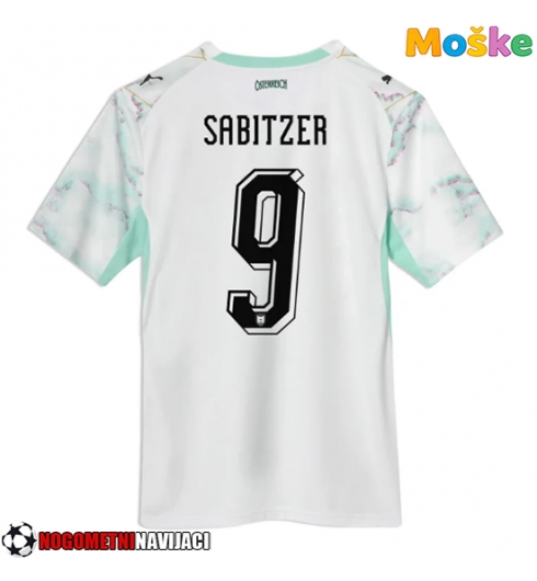 Moške Nogometnih dresov Avstrija Marcel Sabitzer #9 Gostujoči SP 2026 Kratki rokavi Moške Nogometnih dresov Avstrija Marcel Sabitzer #9 Gostujoči SP 2026 Kratki rokavi